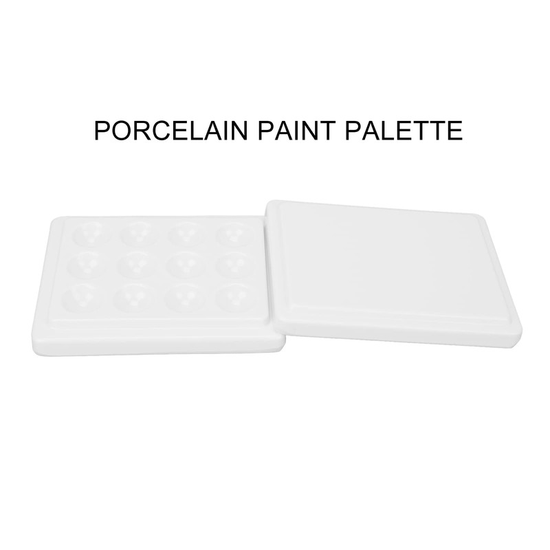 Ceramic Paint Palettes Pure Color Reusable Practical 12 Cavities Watercolor