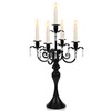 20''Tall Black Crystal Pendant Taper Candle Holders/Stylish Candle Stands/Candlesticks Holder/Candelabra