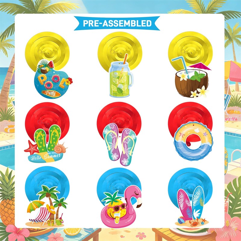 Goodbye School Hello Pool Banner Hanging Swirls for Summer Pool