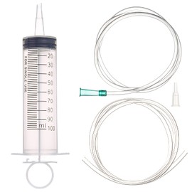 SHAOTONG 100ml Syringe with 40 Inch Tube and Tip Adapter, for Feeding Pets, Liquid Refilling, Drawing Oil Fluid