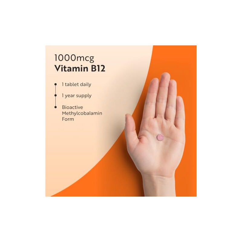 Nutravita Vitamin B12 1000mcg - 365 High Strength Tablets -