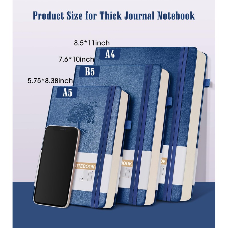 Lined Journal Notebook, 365 Pages A4 Large Journals for Writing