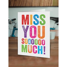 Brainbox Candy - Missing You Card - 'Miss You So Much' - Perfect For Best Friends Him Her Boyfriend Girlfriend Partner - Lockdown Isolation Quarantine