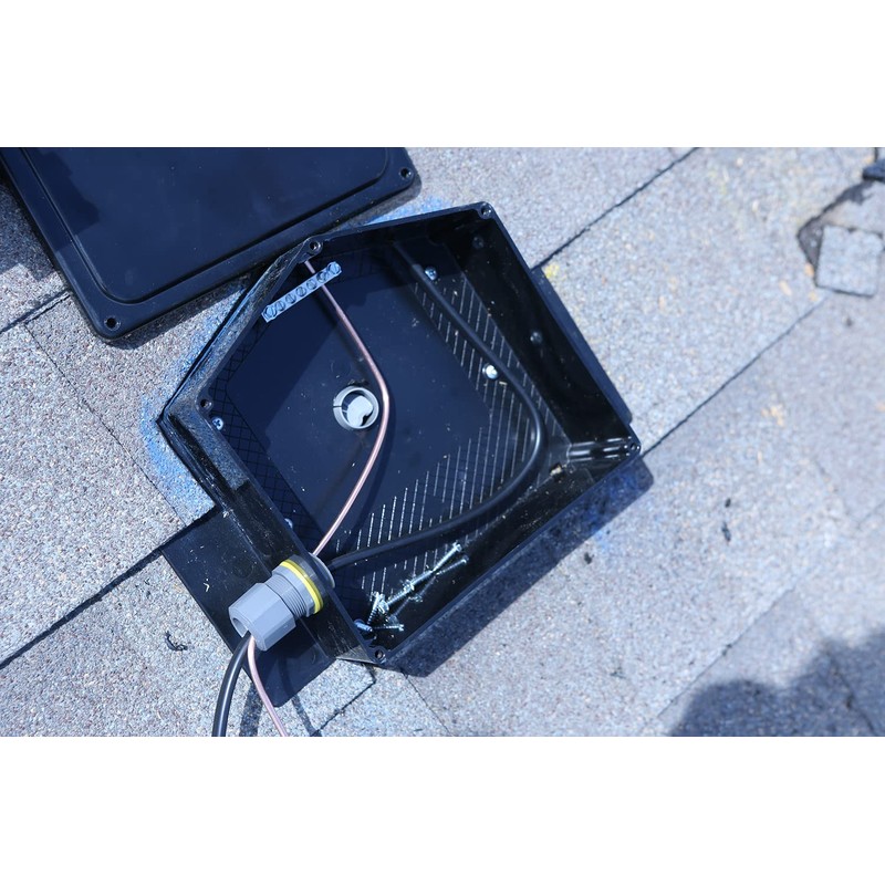 EZ Solar JB-1.XL Rooftop PV Junction Box, Asphalt Shingle, Black