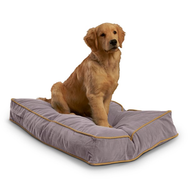 Buster Reversible Rectangle Pillow Style Dog Bed, Smoke, Small (36 x 24 in.)