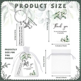 Equsion 50 Pcs Funeral Favors Celebration of Life Favors Angel Keychains Organza Bags Sympathy Thank You Tags for Memorial Party Supplies Guest Return Supplies Funeral Gifts