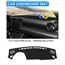 CARTIST Dash Cover Compatible with Toyota GR86 / BRZ 2022 2023 2024 2025 2026 Dashboard Mat Carpet with Non-Slip Silicone Grain Anti-Glare (Suede Material)