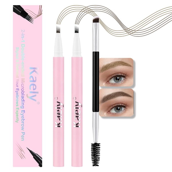 2pcs Dark & Light Brown Magic Microblading Eyebrow Pencils with