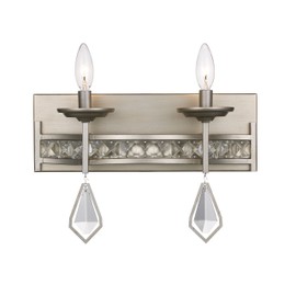 Trans Globe Lighting 70772 ASL Eli Indoor Antique Silver Leaf Contemporary Vanity bar, 15 inch