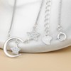 MICSAVI Star and Moon Necklace Women's 925 Sterling Silver Half