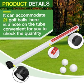 Deekin 2 Pieces Golf Ball Picker Plastic Tube Ball Retriever Clear Golf Ball Retriever Golf Ball Collector Golf Ball Pickup Tool Shag Tube(Black)