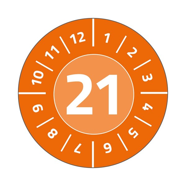 AVERY Zweckform 6943-2021 Test Plates 120 Labels 2021 Diameter 20 mm 8 Sheets Orange