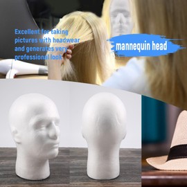 Clickinline Male Wig Display cosmetology Mannequin Head Stand Model Foam White