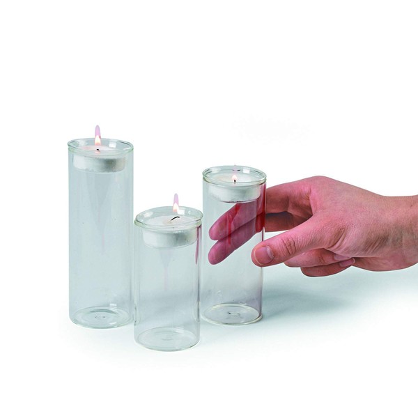 Fun Express - Glass Cylinder Tea Light Holders S/3 for Wedding - Home Decor - Candles and Candle Accessories - Candle Holders & Accessories - Wedding - 3 Pieces