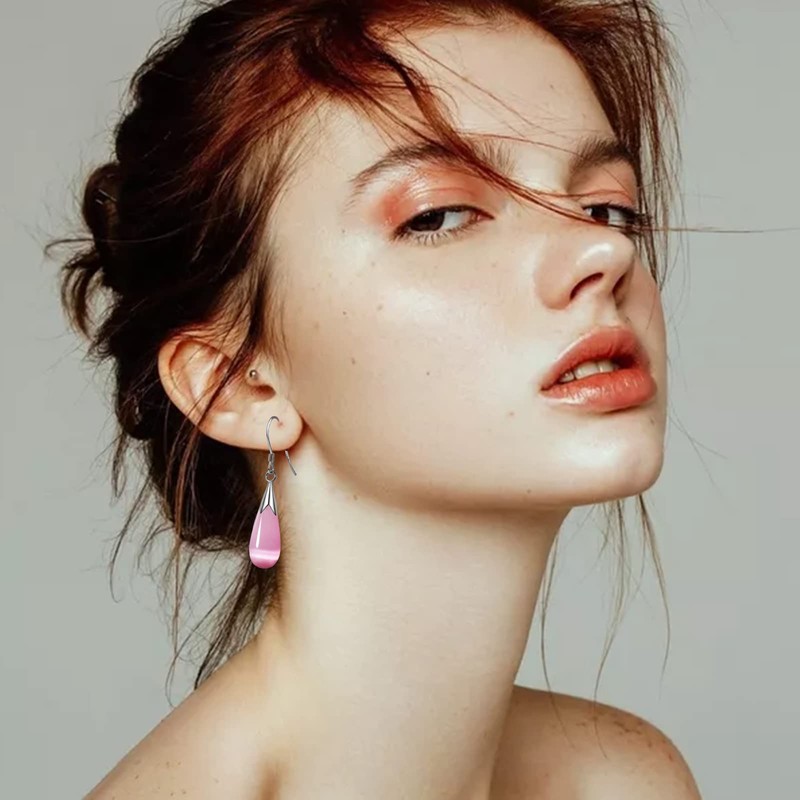 Natural White Opal Earrings in Sterling Silver,925 Sterling Silver Earrings