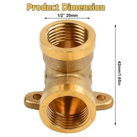 Set of 4 Wall Discs 1/2 Inch DN15 Wall Angle Distributor 90 Degree Thread Fitting with Internal Thread, Wall Connection Elbow