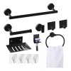 Burkey Set De Accesorios Para Baño Juego Toallero Bano Negro