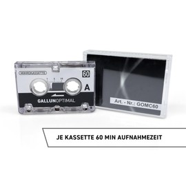 GALLUNOPTIMAL MC60 Microcassette - for Voice Recorders - Pack of 3 - Dictaphone Cassette - Microcassette - Audio Cassette