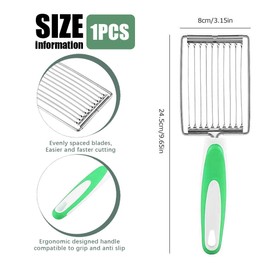 MenYiYDS 1 PCS Potato Slicer, Slicer with Handle, Tomato Slicer, HAM and Fruit Slicer, Luncheon Meat Slicer (Green)
