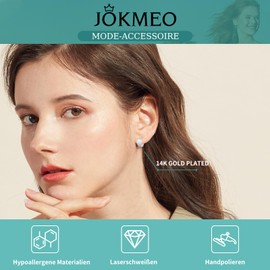 Jokmeo Gold Hoop Earrings Women, 14K Gold Plated Lightweight Huggie Earrings for Women Girls, Hypoallergenic Valentine's Day Gifts for Women, Sterling Silver