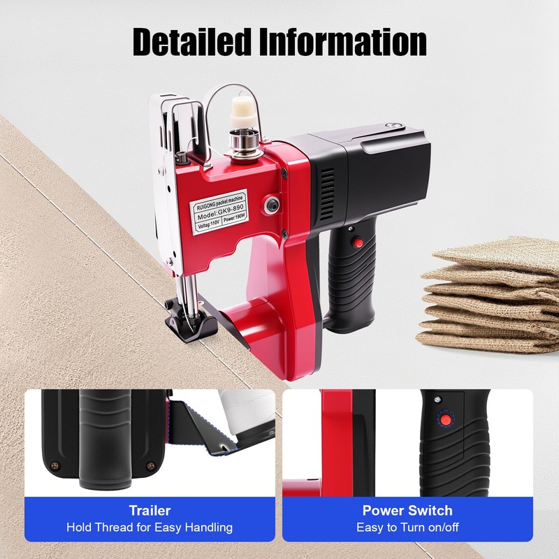 Leather Heavy Duty Sewing Machine, 1,800 stitches Industrial Canvas Stitching
