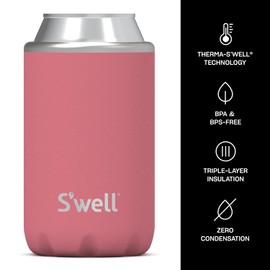 S'well Stainless Steel Chiller - Coral Reef - Fits 12oz Cans and Slim Bottles Triple-Layered Vacuum-Insulated Keeps Drinks Cool for Up to 6 Hours - Dishwasher-Safe BPA-Free for Travel