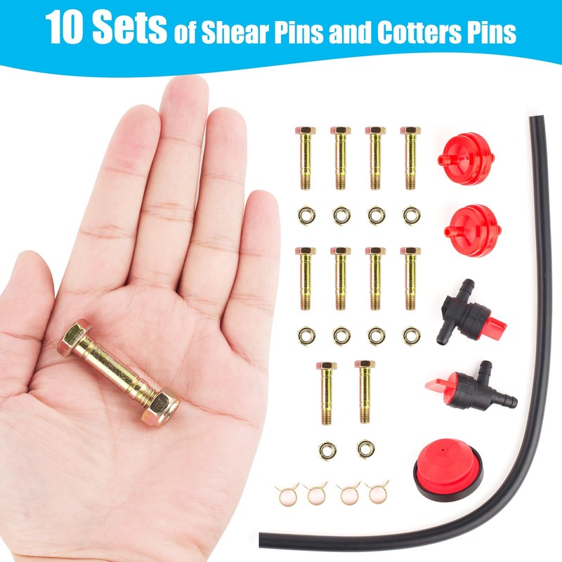 Woxla 52100100 5/16" Shear Pins and Nuts for Snow Blower