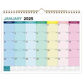 NOPKESV 1 Stück 18 Monats Kalender 2025 Familienplaner Wandkalender Paarkalender Jahreskalender Planung (A4 Querformat) (Regenbogen)