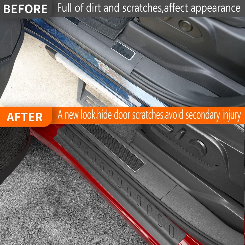 powoq Door Sill Protector Compatible with 2019-2025 Chevy Silverado GMC