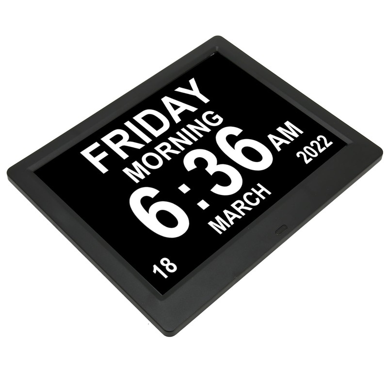 8.7inch Digital Day Calendar Clock Auto Dimming Large Display Medication