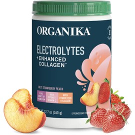 Organika Electrolitos con Colágeno Hidrolizado Sabor Fresa Durazno 360 g