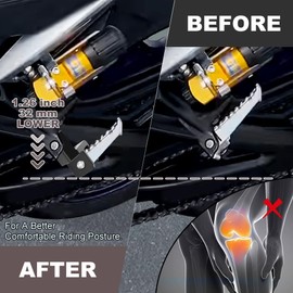 Mantt Passenger Foot Peg Lowering Kit Fit for 2025 MT-09 / SP 2024-2021, Tracer 9 GT 2024-2021 for MT 09 MT09 SP Pegs Footrest Pedals Drop Lower Mount Kit