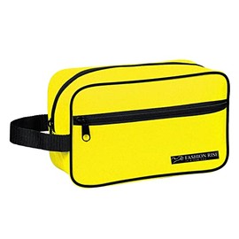 Toiletry Bag Water-Resistant Nylon Travel Wash Bag Lightweight Dopp Kit for Men and Women (Yellow)