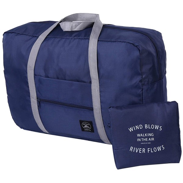 Folding Boston Bag with Storage Pouch, Large Capacity, Carry-On Aircraft