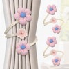 Flower Curtain Tiebacks 2 Pack, Boho Curtain Holdbacks with Adjustable