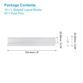 PATIKIL 6 Inch Layout Block System for Stained Glass Panels, 10pcs Stained Glass Supplies with 50 Push Pins for Stained Glass Making Craft