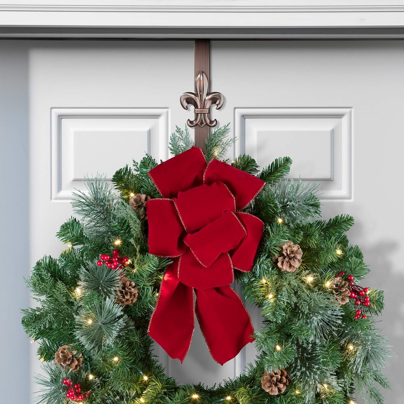 Haute Decor Adapt Adjustable Length Door Wreath Hanger with Interchangeable