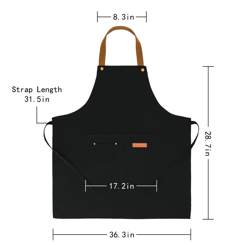 Lengnuantazhi Chef Apron, Waterproof Apron, Adjustable Apron with 2 Pockets