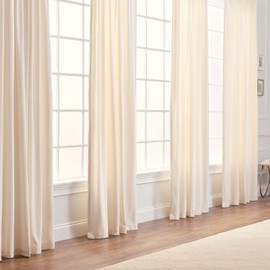 Chanasya Solid Velvet Curtains - Classy and Solid Drapes for Living Room or Bedroom - 52" x 108" - Off White, 2 Panels
