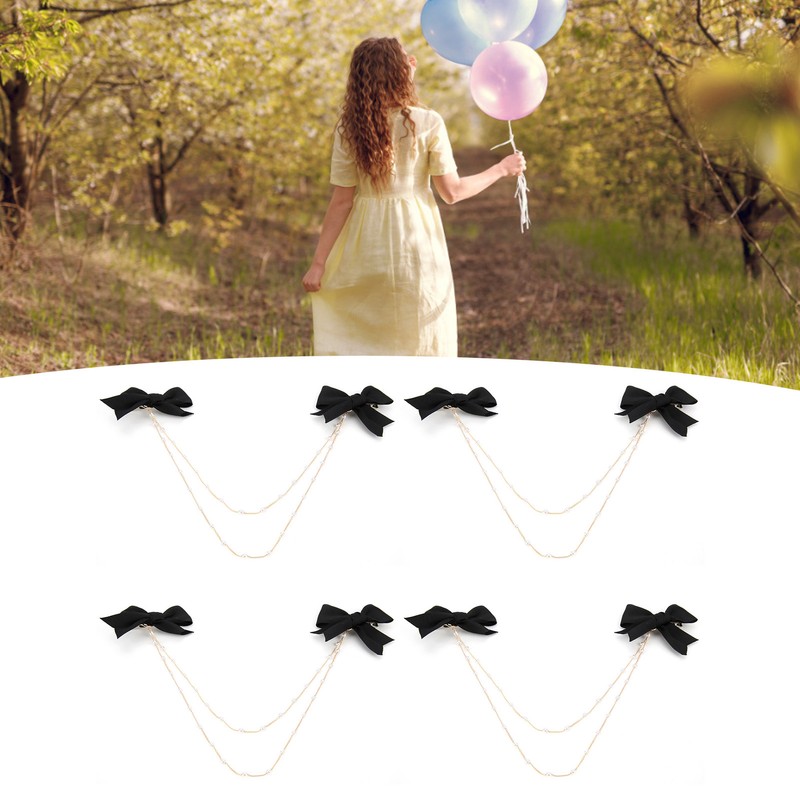 4Pcs Bow Hairpins Metal Snaps Barrettes Hair Clips Accessories with