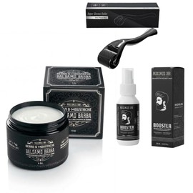 Kit Maximus Inc: 1 Bálsamo, 1 Tónico y 1 Dermaroller – Fórmula con Bergamota y Biotina – Tratamiento para Cuidado y Fortalecimiento de la Barba – Idea