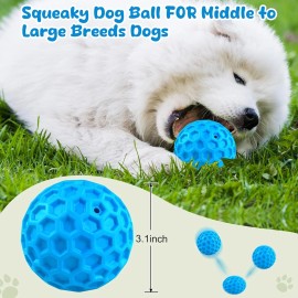 Brand: ZRIFAQESW Squeaky Dog Toys for Aggressive Chewers, Indestructible Balls Blue