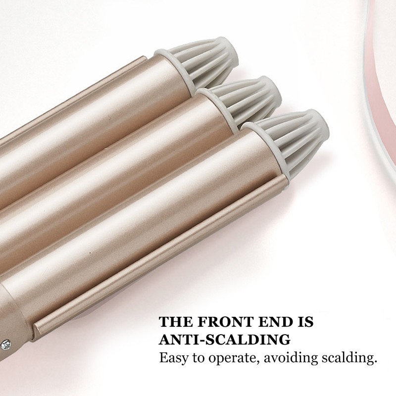 Three Barrel Curling Iron Salon Hairstyling Waver Hair Crimper Hairdressing