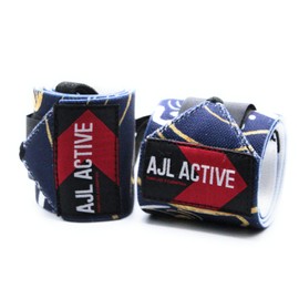 AJL Active Sports Power Weight lifting Wrist Wrap Support For all Sports and injury prevention (Blue, White, Gold), One Size