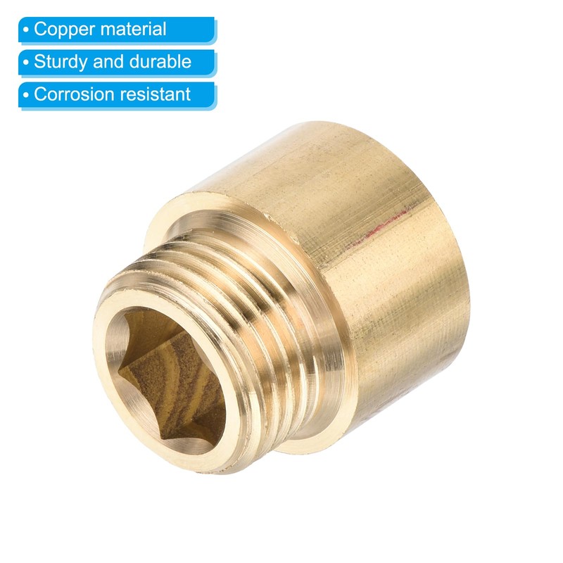 PATIKIL Shower Head Extension Arm, 2 Pack Brass G1/2 Male