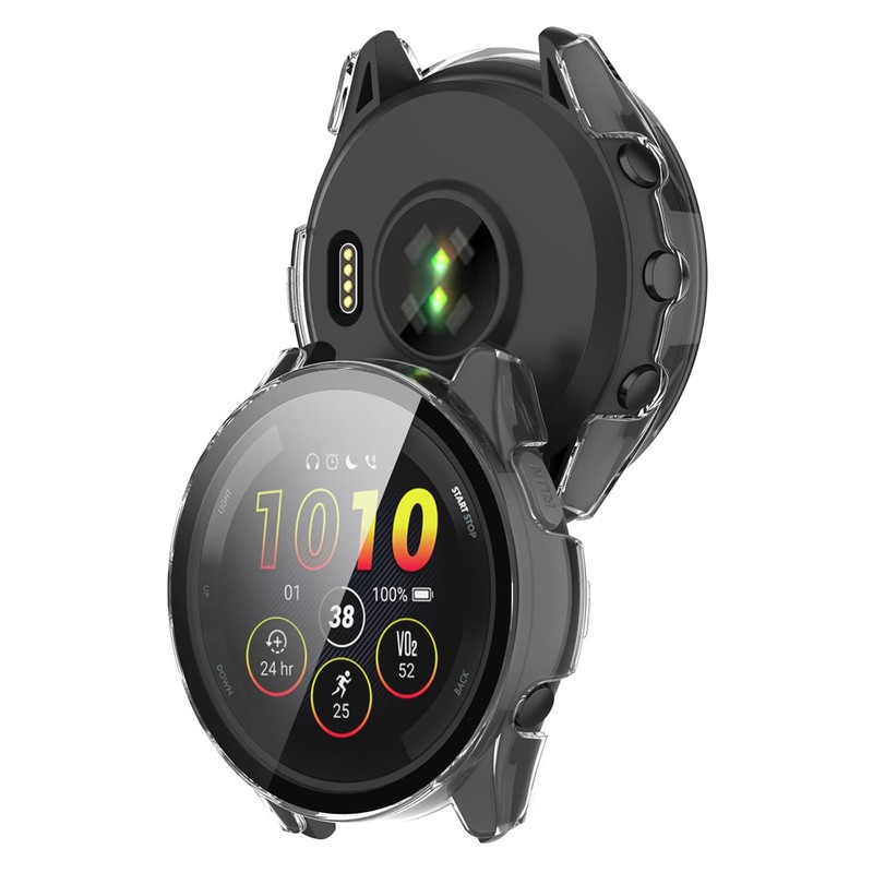 SHEAWA 2pcs Case Cover for Garmin Forerunner 265S PC+Tempered Glass