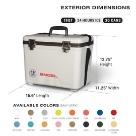 Engel UC19 19qt Leak-Proof, Air Tight, Drybox Cooler and Small Hard Shell Lunchbox for Men and Women in Yellow High-Visibility