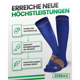 ZEBRAX® Compression Stockings for Men and Women [Size 35-47] to Promote Performance, Padded Support Stockings for Painless Jogging and Much More, Breathable Compression Stockings for Men, Set of 2, 2