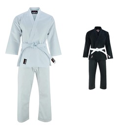 REX Sports Karate Uniform for Kids & Adults Lightweight Student Karate Gi Martial Arts Uniform with Belt (White, 0)
