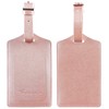 4 Pack Leather Luggage Travel Bag Tags by Travelambo (Rose